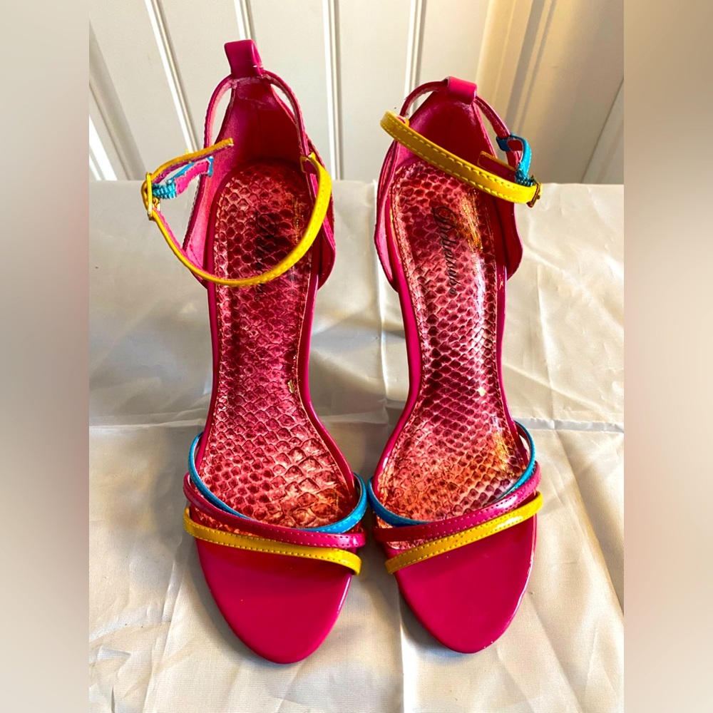Delicious Multi Color Dressy Stiletto Sandals